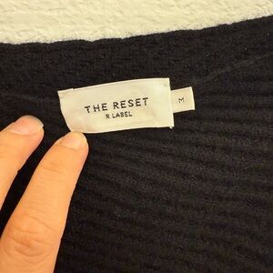 The Reset R Label Ribbed Black Pullover Dolman Sleeve / Cashmere Wool Blend